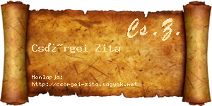 Csörgei Zita névjegykártya