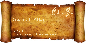 Csörgei Zita névjegykártya